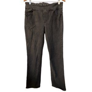 Bandolino Theadora Tummy Toner Pull On Straight Leg Jeans Womens 14 Black